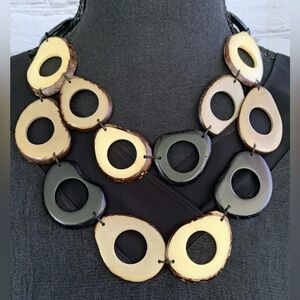 Artisan Tagua Nut Double Strand Statement Necklace